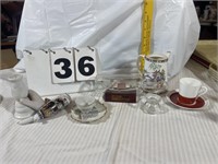 MIxed Glass Lot with Tea Cups