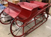 Antique Red Painted Horse Drawn Sleigh