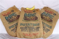 3 - Ashton Packing Co. 50-Lb. Burlap Potato Sacks