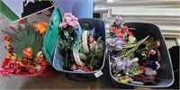 4 totes of used Flowers