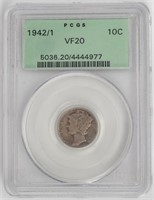 Coin 1942 / 1 Mercury Dime - PCGS VF20