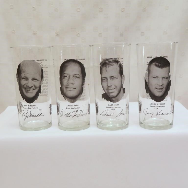 Green Bay Packers Bev Glasses - Nitschke / Davis /