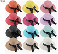 15 Pcs Women Straw Sun Hats No Bows