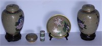 Pair of Chinese Cloisonne 5” jardinières with