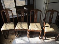 Set of 4 Vintage Wood Spindle Chairs