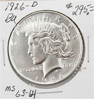 1925-D Silver Peace Dollar Coin BU