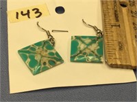 Faux turquoise pair of dangle earrings      (11)