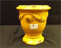 Dark Yellow Pottery Vessel