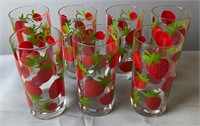 7 Strawberry Drinking Glasses