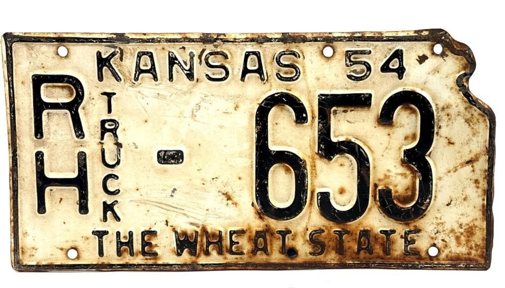1954 Kansas License Plate