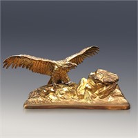 Austrian Gilt Bronze Eagle Inkwell