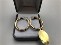 Gold band and earrings;  include 14 karat band,