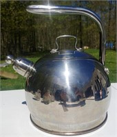 Stainless Steel Kettle With Lid & Whistle 10"