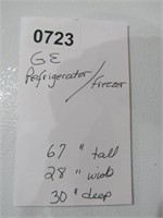 GE Refrigerator / Freezer  * NO SHIPPING