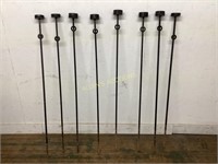 8 WROUGHT IRON CANDLE STANDS