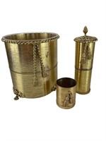 Art deco bathroom set rope design golden filigree