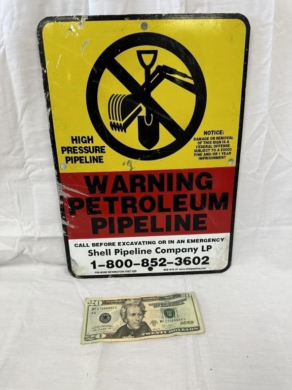 Metal Shell Petroleum Pipeline Warning Sign