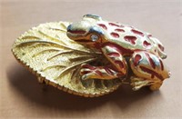 Vintage Florenza Frog Pin Brooch