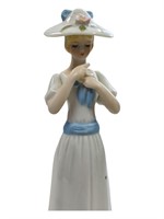 Porcelain Figurine Lady Hat Rose 5.5"