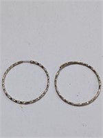 Marked 925 Hoop Earrings- 2.3g