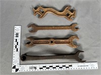 Lot four (4) assorted wrenches