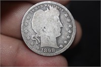 1898 Barber Silver Quarter