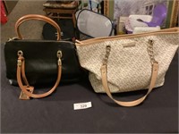 Jones New York tan purse & Valentina black purse