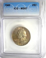 1960 Quarter ICG MS67 LISTS $900
