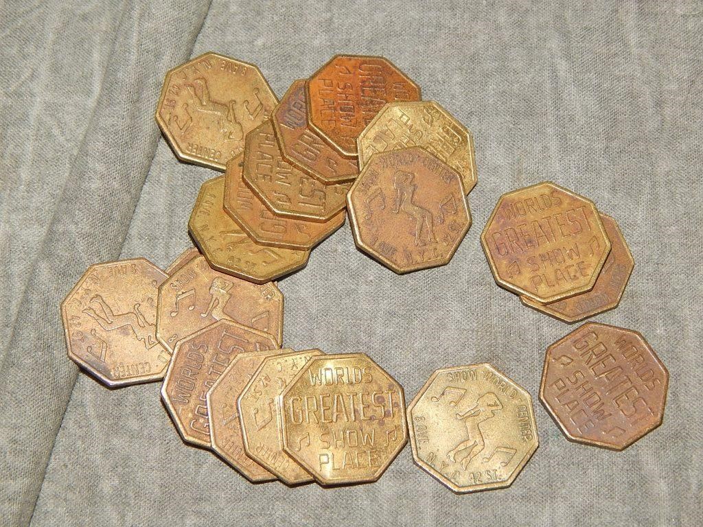 Group of Rare VINTAGE New York Sex Show Tokens