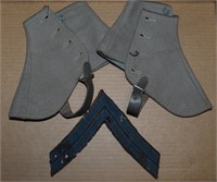 Antique Military Sz12 Ankle Gaiters Spats - Exclnt