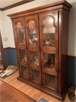 BREAKFRONT CHINA CABINET GLASS FRONT W/ LIGHTS