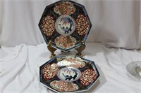 A Pair of Japanese Imari Octagon Plates