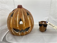 Ceramic Pumpkin Lantern & Joe Camel