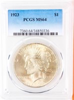 Coin  1923 Peace Silver Dollar  PCGS MS64