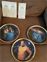 Star Trek collector plates, Spock, Kirk, McCoy