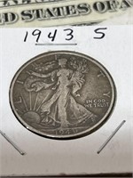 1943 S walking Liberty silver half dollar US coin