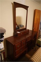 Large Wooden Dresser w/ Mirror