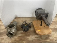 Antique ford carburetor and lantern