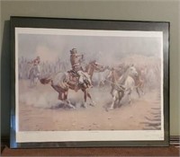 Russell Print - 1953 - Navajo wild Horse hunters