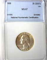 1958 Quarter NNC MS-67 LISTS FOR $110