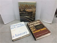 2 art history books, one moscow photo book