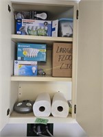Contents Of Cabinet, Light Bulbs, Cleaners,