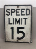 Speed limit 15 sign metal