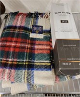 BOWMORE BOTTLE AND WOOL BLANKET