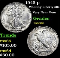 1945-p Walking Liberty Half Dollar 50c Grades Choi