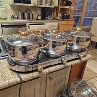 Command Performance 10 Pc Triple Burner Buffet Set