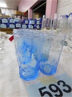 9 juice glasses, pretty blue