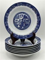 Royal Cuthbertson Blue Willow 7pc Bowls