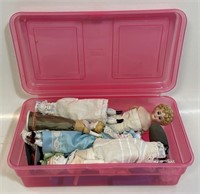 INTERESTING LOT OF PORCELAIN FACE DOLLS - AS FOUND