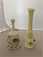 Fenton Hand Painted Bell & Vase